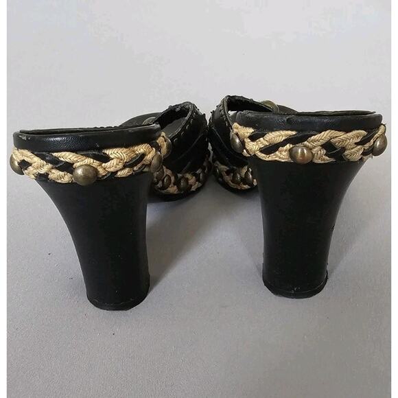 Hilary Radley Black Gold Studded Eye Heels Witchy Goth Halloween 8.5 - Picture 4 of 7